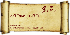 Zádori Pál névjegykártya